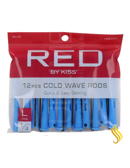 Red Kiss Cold Wave Rods 1/4" 12 Piezas Blue Bigudi